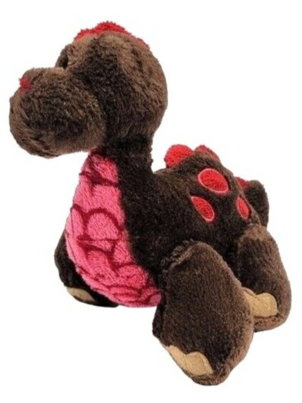 Webkinz Cocoa Dinosaur Plush Toy Brown 9" Red Pink Spike Dots No Code Ganz HM338